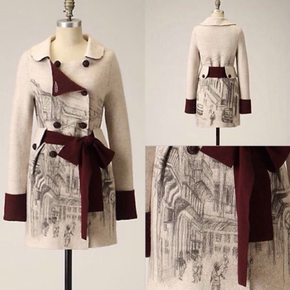 Anthropologie Sleeping On Snow Havana Sweater Coat HTF Vintage